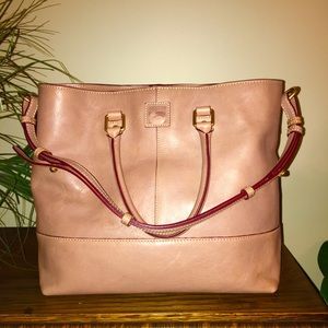 Dooney Bourke Leather Shopper Tote Mushroom Nat